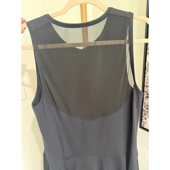 Athleta Womens XL Black Quarter Zip Sleeveless Mesh Back Athletic Tennis Dress - Picture 4 of 4